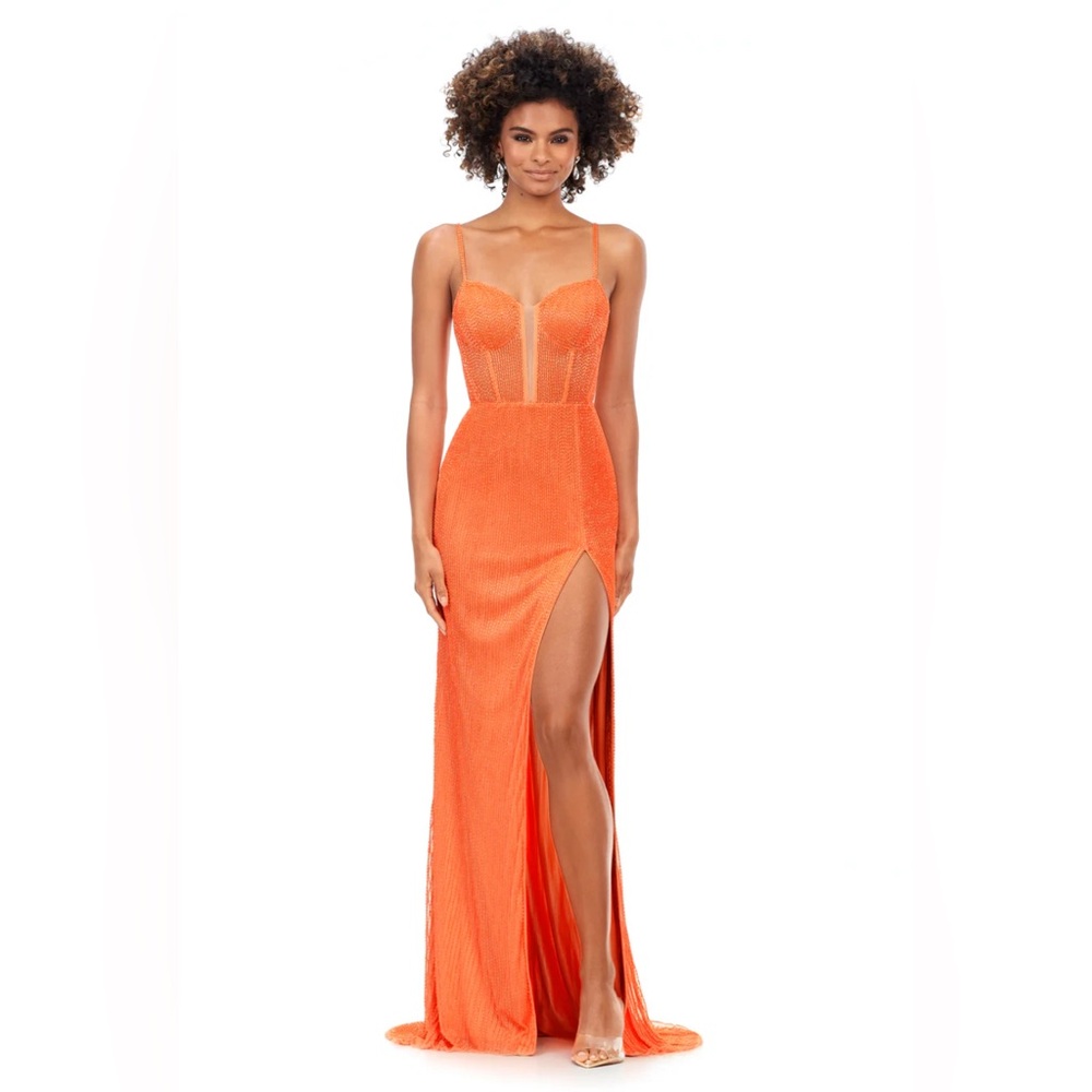 Elegant Orange Backless Dress